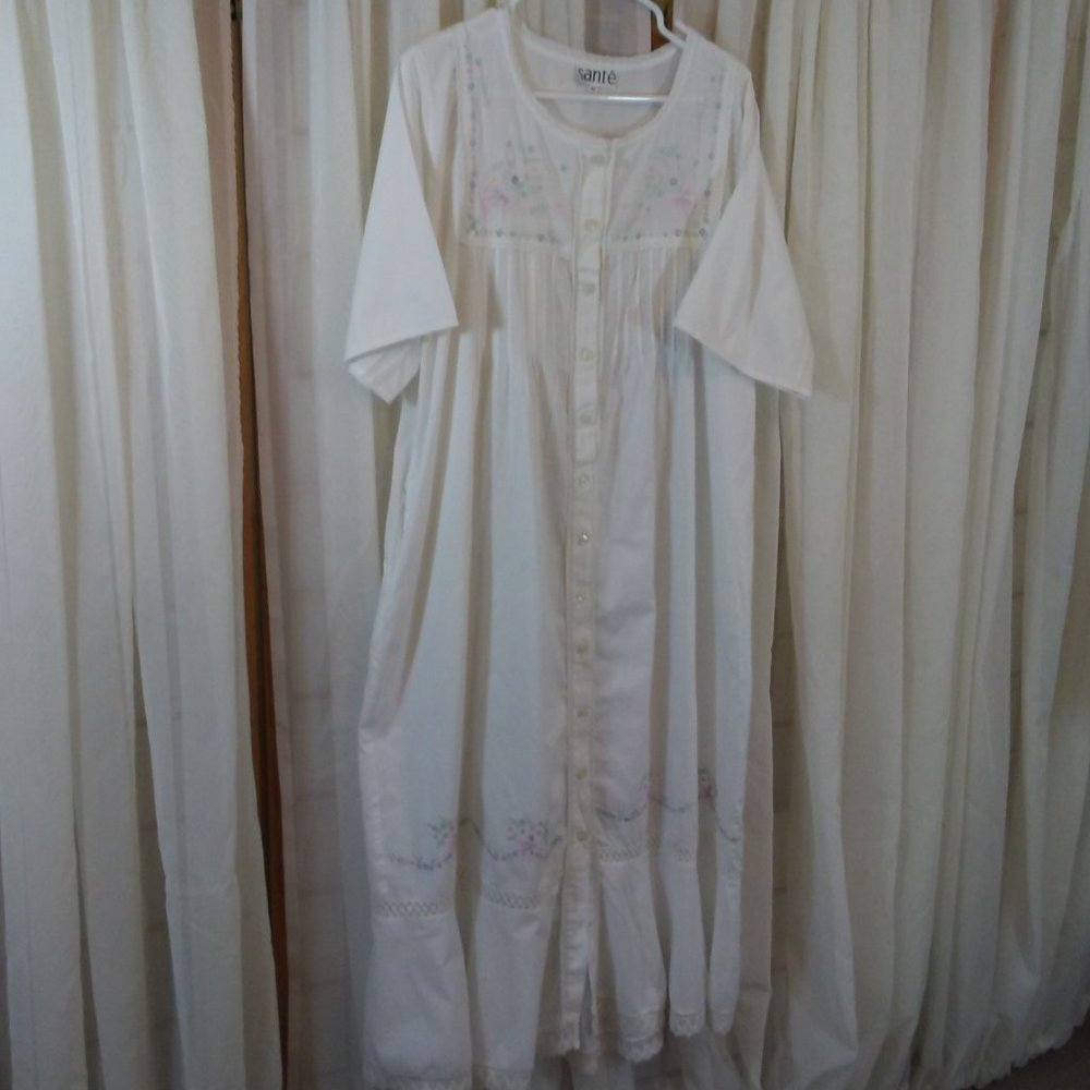 Sante White Cotton Robe With